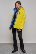 Купить Горнолыжная куртка женская зимняя желтого цвета 05J, фото 19
