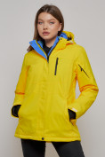 Купить Горнолыжная куртка женская зимняя желтого цвета 05J, фото 2
