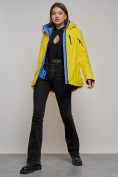 Купить Горнолыжная куртка женская зимняя желтого цвета 05J, фото 20