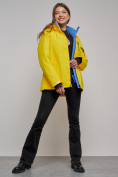 Купить Горнолыжная куртка женская зимняя желтого цвета 05J, фото 21