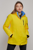 Купить Горнолыжная куртка женская зимняя желтого цвета 05J, фото 3