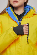 Купить Горнолыжная куртка женская зимняя желтого цвета 05J, фото 6