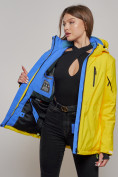 Купить Горнолыжная куртка женская зимняя желтого цвета 05J, фото 9