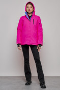 Купить Горнолыжная куртка женская зимняя розового цвета 05R, фото 13