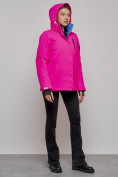 Купить Горнолыжная куртка женская зимняя розового цвета 05R, фото 15