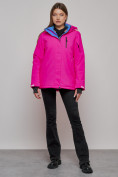 Купить Горнолыжная куртка женская зимняя розового цвета 05R, фото 9