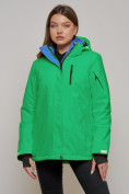 Купить Горнолыжная куртка женская зимняя зеленого цвета 05Z