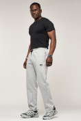 Купить Брюки штаны спортивные с карманами мужские светло-серого цвета 061SS, фото 7