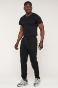 Купить Брюки джоггеры спортивные с карманами мужские черного цвета 062Ch, фото 3