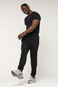 Купить Брюки джоггеры спортивные с карманами мужские черного цвета 062Ch, фото 7