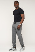 Купить Брюки джоггеры спортивные с карманами мужские серого цвета 062Sr, фото 3