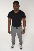 Купить Брюки джоггеры спортивные с карманами мужские серого цвета 062Sr, фото 6