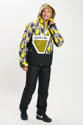 Купить Горнолыжный костюм анорак мужской желтого цвета 077027J, фото 5