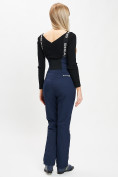 Купить Горнолыжный костюм женский темно-синего цвета 077034TS, фото 15
