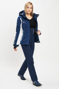 Купить Горнолыжный костюм женский темно-синего цвета 077034TS, фото 3