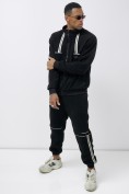 Купить Олимпийка мужской демисезонный на флисе УЦЕНКА черного цвета 0873Ch, фото 6