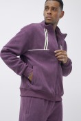 Купить Олимпийка мужская демисезонная на флисе УЦЕНКА фиолетового цвета 0873F, фото 2