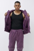 Купить Олимпийка мужская демисезонная на флисе УЦЕНКА фиолетового цвета 0873F, фото 4