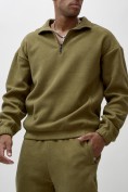 Купить Олимпийка мужской демисезонный на флисе УЦЕНКА хаки цвета 0876Kh, фото 4