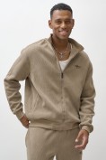 Купить Олимпийка мужской демисезонный на флисе УЦЕНКА бежевого цвета 0879B, фото 3