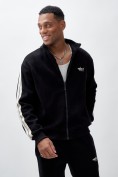 Купить Олимпийка мужской демисезонный на флисе УЦЕНКА черного цвета 0879Ch, фото 3