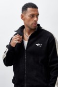 Купить Олимпийка мужской демисезонный на флисе УЦЕНКА черного цвета 0879Ch, фото 5