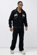 Купить Брюки мужские демисезонные на флисе УЦЕНКА черного цвета 0883Ch, фото 5