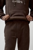 Купить Олимпийка мужская демисезонная на флисе УЦЕНКА коричневого цвета 0892K, фото 7
