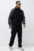 Купить Олимпийка мужская демисезонная на флисе УЦЕНКА черного цвета 0893Ch, фото 5