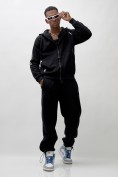 Купить Брюки мужские демисезонные на флисе УЦЕНКА черного цвета 0896Ch, фото 6