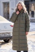Купить Пальто утепленное женское зимнее УЦЕНКА хаки цвета 0901Kh