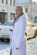 Купить Пальто утепленное женское зимнее двухстороннее УЦЕНКА белого цвета 0902Bl, фото 2