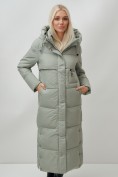 Купить Пальто утепленное стеганное зимнее женское УЦЕНКА зеленого цвета 0910Z