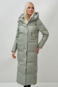 Купить Пальто утепленное стеганное зимнее женское УЦЕНКА зеленого цвета 0910Z, фото 2