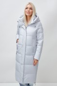 Купить Пальто утепленное зимнее женское УЦЕНКА светло-серого цвета 0911SS, фото 2