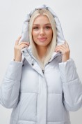 Купить Пальто утепленное зимнее женское УЦЕНКА светло-серого цвета 0911SS, фото 9