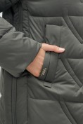 Купить Пальто утепленное зимнее женское УЦЕНКА темно-серого цвета 0912TC, фото 6