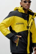 Купить Горнолыжная куртка мужская УЦЕНКА желтого цвета 0913J, фото 7