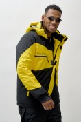Купить Горнолыжная куртка мужская УЦЕНКА желтого цвета 0913J, фото 3