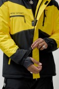 Купить Горнолыжная куртка мужская УЦЕНКА желтого цвета 0913J, фото 5