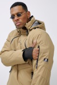 Купить Горнолыжная куртка мужская УЦЕНКА бежевого цвета 0920B, фото 6