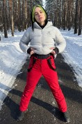 Купить Брюки горнолыжные женские УЦЕНКА красного цвета 0935Kr, фото 5