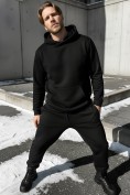 Купить Спортивный костюм мужской демисезонный на флисе УЦЕНКА черного цвета 0936Ch, фото 3