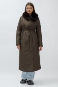 Купить Пальто зимнее женское УЦЕНКА коричневого цвета 0947K