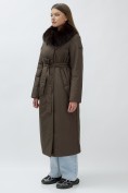Купить Пальто зимнее женское УЦЕНКА коричневого цвета 0947K, фото 2