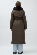 Купить Пальто зимнее женское УЦЕНКА коричневого цвета 0947K, фото 4