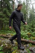 Купить Мужской костюм спортивный софтшелл с флисом и мембраной черного цвета 09611Ch, фото 4