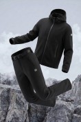 Купить Мужской костюм спортивный софтшелл с флисом и мембраной черного цвета 09611Ch, фото 7