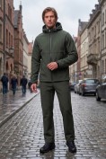 Купить Мужской костюм спортивный софтшелл с флисом и мембраной цвета хаки 09611Kh, фото 3