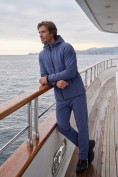 Купить Мужской костюм спортивный софтшелл с флисом и мембраной синего цвета 09611S, фото 5